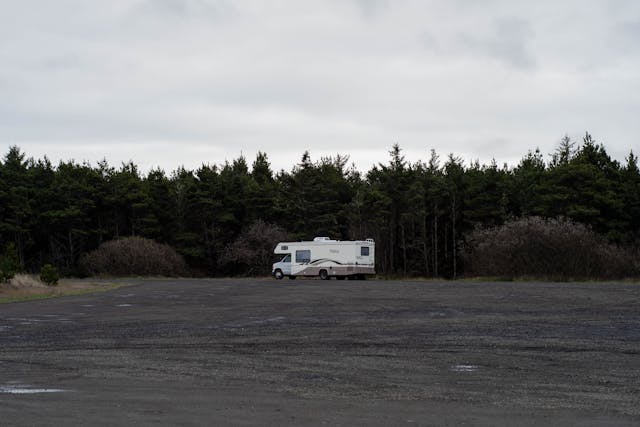 white and gray rv trailer